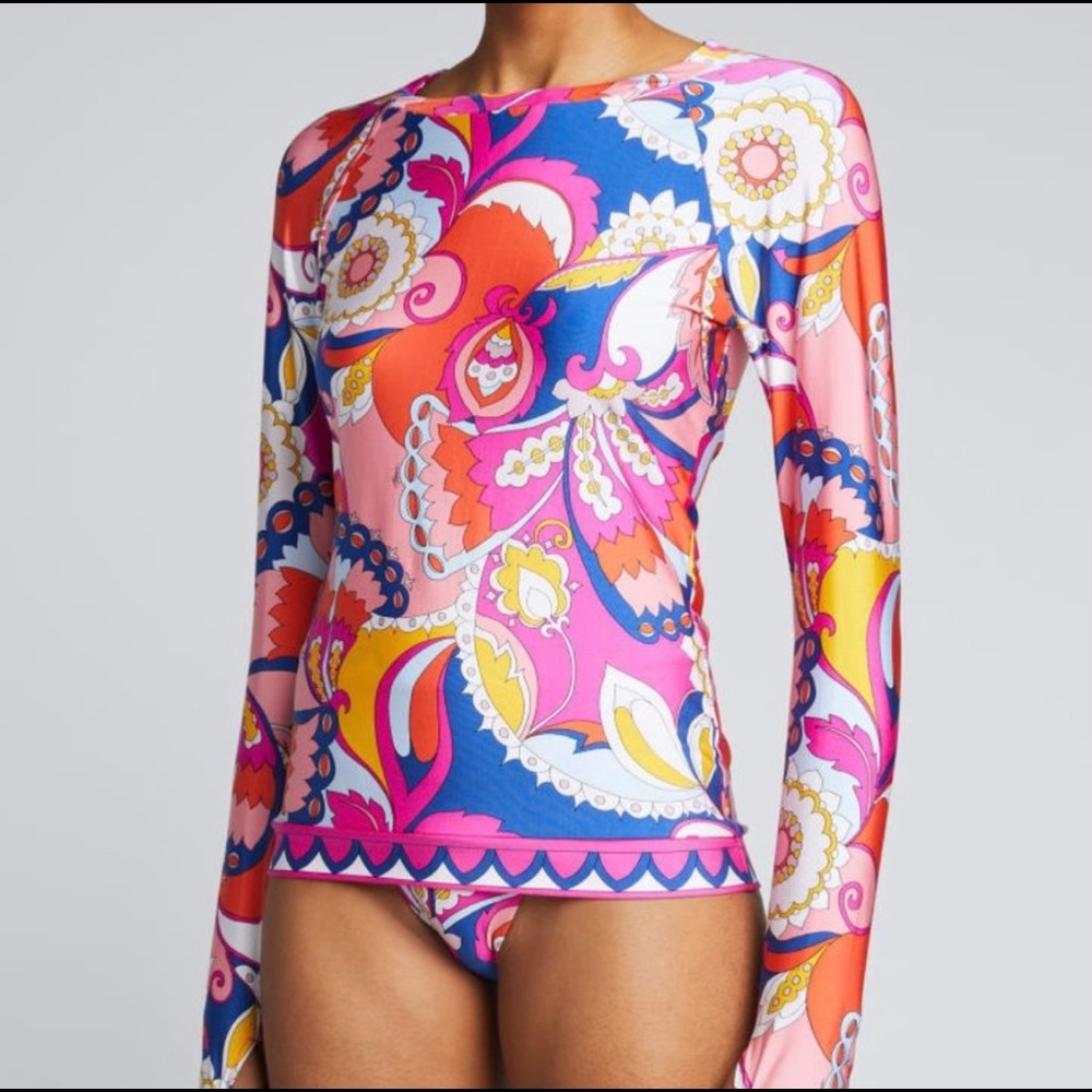 NWT Tina Turk Sevilla Long Sleeve Swim Top